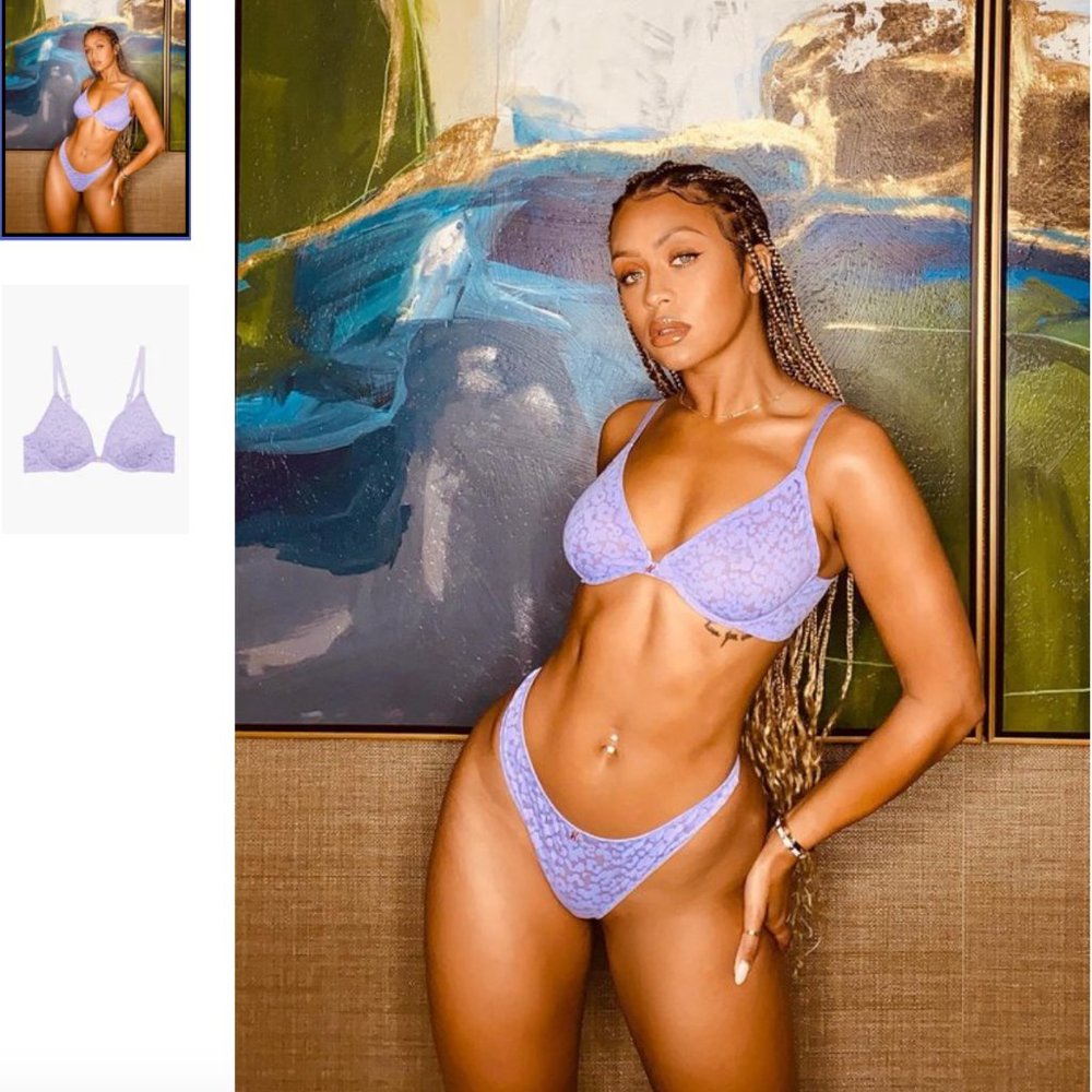 Fenty- Leopard Lace unlined bra with X charm